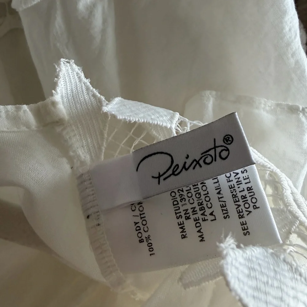 Peixoto Ora White Embroidered Mini Dress- Small - Picture 8 of 9